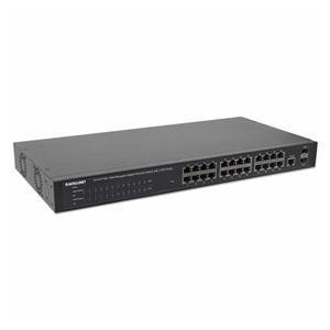 Intellinet 24-Port Gigabit Ethernet PoE+ Web-Managed Switch with 2 SFP Ports, 24 x PoE ports, IEEE 802.3at/af Power over Ethernet (PoE+/PoE), 2 x SFP, Endspan, 19" Rackmount 4