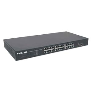 Intellinet 24-Port Gigabit Ethernet Switch with 2 SFP Ports, 24 x 10/100/1000 Mbps RJ45 Ports + 2 x SFP, IEEE 802.3az (Energy Efficient Ethernet), 19" Rackmount, Metal 3