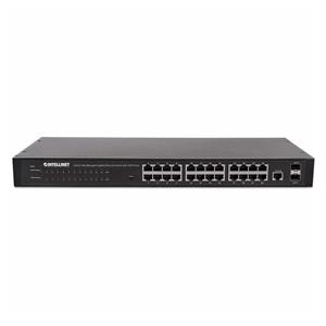 Intellinet 24-Port Network Switch, 24-Port (RJ45), Rackmount, Gigabit, 4 SFP, Ethernet Web-Smart, 10/100/1000 Mbit 2