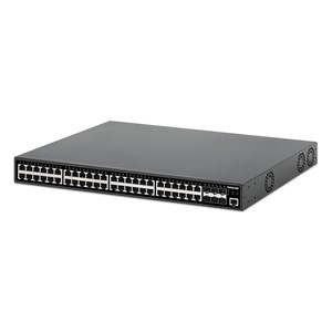 Intellinet 48-Port Gigabit Ethernet PoE+ Layer 2+ Managed Switch with Six 10G SFP+ Uplinks IEEE 802.3at /af (PoE+ /PoE) Compliant, 450 W PoE Power Budget, Layer 2+ /Layer 3 Lite, 6 x 10G SFP+ Open