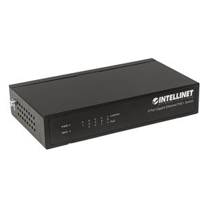 Intellinet 5-Port Gigabit Ethernet PoE+ Switch, 4 x PSE Ports, IEEE 802.3at/af Power over Ethernet (PoE+/PoE) Compliant, 60 W, Desktop (Euro 2-pin plug)