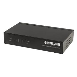 Intellinet 5-Port Gigabit Ethernet PoE+ Switch, 4 x PSE Ports, IEEE 802.3at/af Power over Ethernet (PoE+/PoE) Compliant, 60 W, Desktop