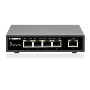 Intellinet 5-Port Gigabit Ethernet PoE+ Switch, Four PSE PoE Ports, IEEE 802.3at/af (PoE+/PoE) Compliant, PoE Power Budget up to 62 W, Desktop Format 6