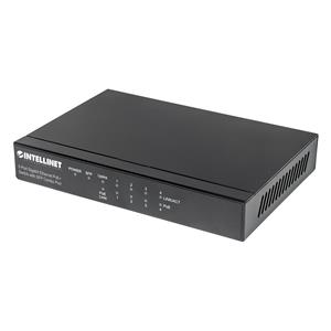 Intellinet 5-Port Gigabit Ethernet PoE+ Switch with SFP Combo Port, 4 x PSE Ports, IEEE 802.3at/af Power over Ethernet (PoE+/PoE) Compliant, 80 W, Desktop (Euro 2-pin plug)