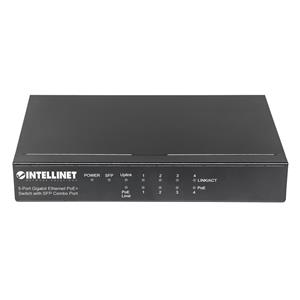 Intellinet 5-Port Gigabit Ethernet PoE+ Switch with SFP Combo Port, 4 x PSE Ports, IEEE 802.3at/af Power over Ethernet (PoE+/PoE) Compliant, 80 W, Desktop (Euro 2-pin plug) 4