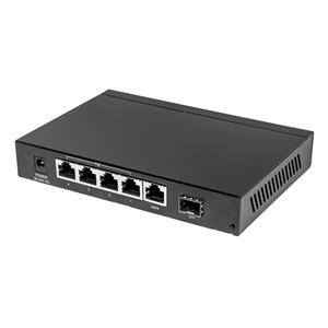 Intellinet 5-Port Gigabit Ethernet PoE+ Switch with SFP Combo Port, 4 x PSE Ports, IEEE 802.3at/af Power over Ethernet (PoE+/PoE) Compliant, 80 W, Desktop (Euro 2-pin plug) 6