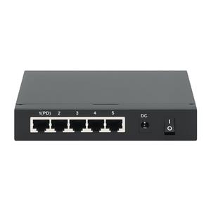 Intellinet 5-Port Gigabit Switch with PoE Passthrough, 4 x PSE PoE ports, 1 x PD PoE port, IEEE 802.3at/af Power-over-Ethernet (PoE+/PoE), IEEE 802.3az Energy Efficient Ethernet, Desktop