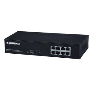 Intellinet 8-Port Fast Ethernet PoE+ Switch, 8 x PoE ports, IEEE 802.3at/af Power-over-Ethernet (PoE+/PoE), Endspan, Desktop, Box