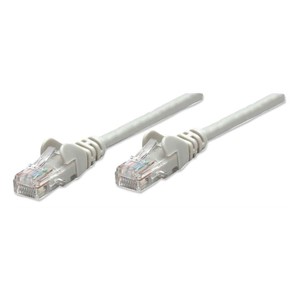 Intellinet Network Patch Cable, Cat5e, 3m, Grey, CCA, U /UTP, PVC, RJ45, Gold Plated Contacts, Snagless, Booted, Lifetime Warranty