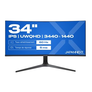 JAPANNEXT JN-IPS340UWQHD60C-C65W-HS computer monitor 86.4 cm (34) 3440 x 1440 pixels UltraWide Quad HD LCD Black, Silver