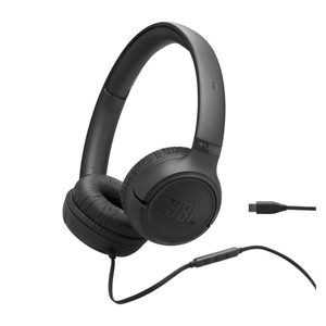 JBL Tune 530C USB-C Wired Headphones, Black