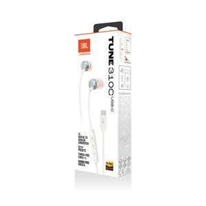 JBL USB-C wired headphones Tune 310C, white