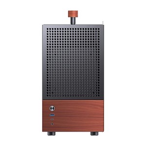 Jonsbo T6 PC Case, Mini-Tower, Mini-ITX, Tempered Glass, Wood, black