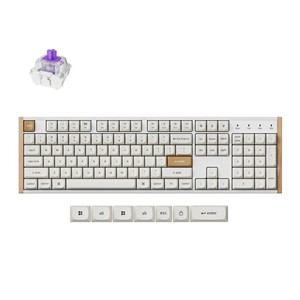 Keychron K10 HE keyboard Gaming USB + RF Wireless + Bluetooth QWERTY English White, Wood