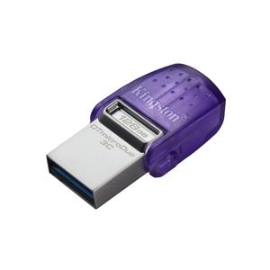 Kingston Technology DataTraveler microDuo 3C USB flash drive 64 GB USB Type-A / USB Type-C 3.2 Gen 1 (3.1 Gen 1) Purple, Stainless steel