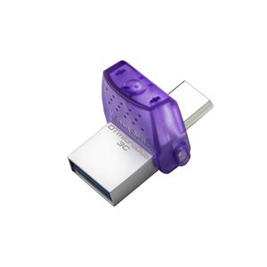 Kingston Technology DataTraveler microDuo 3C USB flash drive 64 GB USB Type-A / USB Type-C 3.2 Gen 1 (3.1 Gen 1) Purple, Stainless steel 3