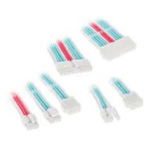 Kolink Core Adept Braided Cable Extension Kit - Brilliant White /Neon Blue /Pure Pink