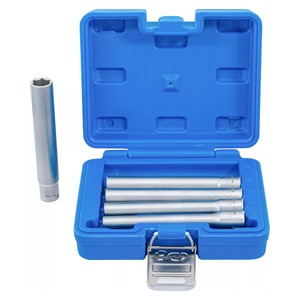 BGS Komplet šesterokutnih umetaka za utični ključ, ekstra duboki | pogon kvadratnog upusta 10 mm (3 /8) | 8 - 14 mm | 5-dijelni