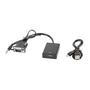 Lanberg AD-0021-BK video cable adapter 0.2 m HDMI Type A (Standard) VGA (D-Sub) Black