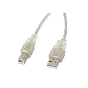 Lanberg CA-USBA-12CC-0030-TR USB cable USB 2.0 3 m USB B Transparent