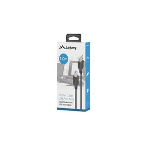 Lanberg CA-USBA-15CU-0010-BK kabel USB 1m 2.0 USB A->USB-B Black