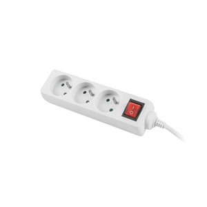LANBERG POWER STRIP 3M WHITE, 3X 230V PL, WITH SWITCH