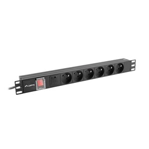 LANBERG POWER STRIP PDU RACK 19 (1U, 16A, 6X 230V PL, 2m)