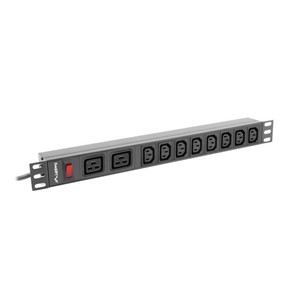 LANBERG POWER STRIP PDU RACK (1U, 16A,2XC19,8XC13)