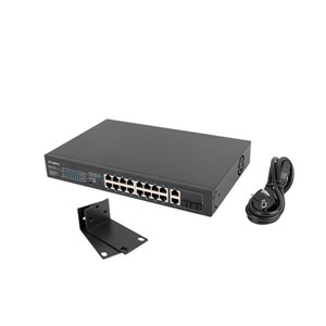 Lanberg RSFE-16P-2C-150 network switch Unmanaged Gigabit Ethernet (10 /100 /1000) Power over Ethernet (PoE) 1U Black