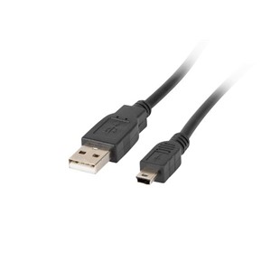 LANBERG USB CABLE 2.0 MINI AM-BM5P 1.8M, BLACK CA-USBK-10CC-0018-BK