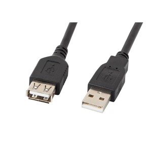 LANBERG USB EXTENSION CABLE 2.0 AM-AF 1.8M (BLACK) CA-USBE-10CC-0018-BK