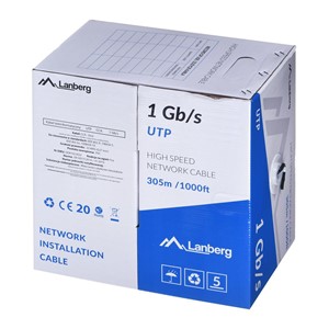 LANBERG UTP CABLE 1GB /S 305M WIRE CCA BLACK