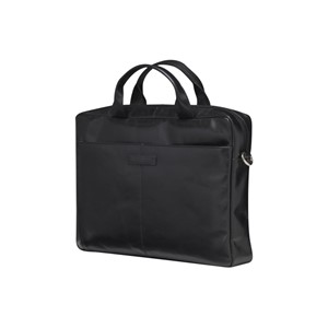 Leather shoulder bag with 15 laptop compartment