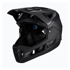 LEATT MTB Enduro 4.0 V23 bicycle helmet with removable chin bar, size L, black