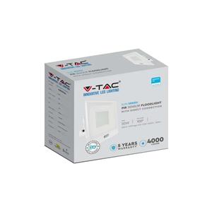 LED projector V-TAC VT-158S with connection coupler 50W 6500K 4000lm motion detector (SKU 20279) White 4