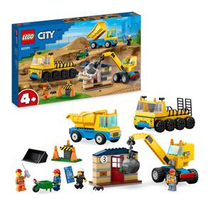 LEGO CITY 60391 CONSTRUCTION TRUCKS AND WRECKING BALL CRANE