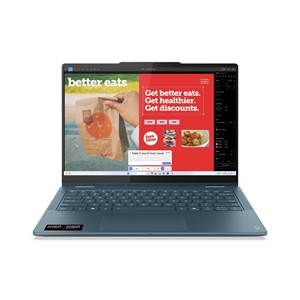 Lenovo Yoga 7 2-in-1 14AKP10 Copilot+ PC AMD Ryzen AI 5 340 Hybrid (2-in-1) 35.6 cm (14) Touchscreen WUXGA 16 GB LPDDR5-SDRAM 512 GB SSD Wi-Fi 7 (802.11be) Windows 11 Home Teal