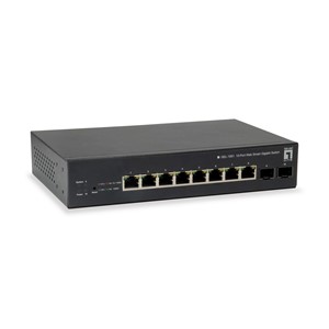 LevelOne 10-Port Web Smart Gigabit PoE Switch, 8 PoE Outputs, 2 x Gigabit SFP, 70W