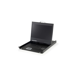 LevelOne 19 Widescreen LCD KVM Rack Console, DE Keyboard