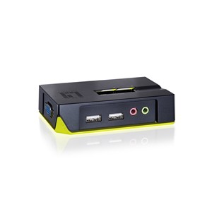 LevelOne 2-Port USB VGA KVM Switch, audio support