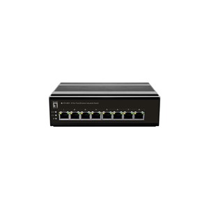 LevelOne 8-Port Fast Ethernet Industrial Switch, DIN-Rail, -40°C to 75°C