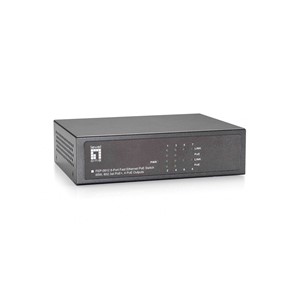 LevelOne 8-Port Fast Ethernet PoE Switch, 802.3at /af PoE, 4 PoE Outputs, 65W