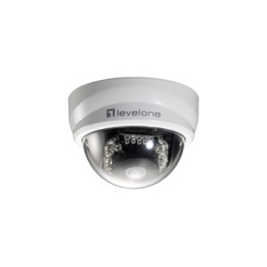 LevelOne Fixed Dome IP Network Camera, 2-Megapixel, 802.3af PoE, IR LEDs