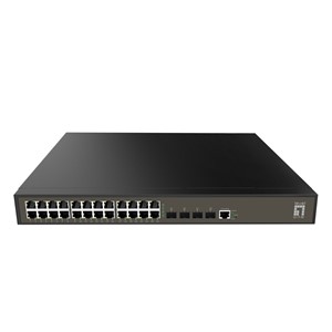 LevelOne GEL-2871 network switch Managed L2+ Gigabit Ethernet (10 /100 /1000) 1U Black