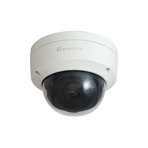 LevelOne GEMINI Fixed Dome IP Network Camera, 4-Megapixel, H.265, 802.3af PoE, IR LEDs, Indoor /Outdoor