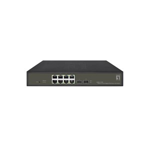 LevelOne Hilbert 10-Port Gigabit PoE Smart Lite Switch, 8 PoE Outputs, 2 x Gigabit SFP, 802.3at /af PoE, 130W PoE Power Budget