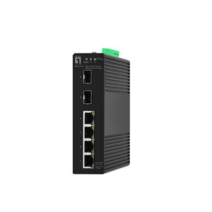 LevelOne Hilbert 6-Port Industrial Gigabit Smart Lite Switch, 4x RJ45, 2x SFP
