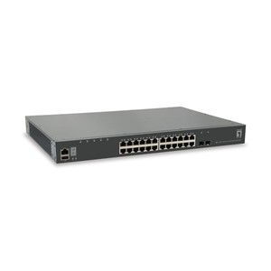 LevelOne KILBY 28-Port Stackable L3 Lite Managed Gigabit Switch, 2 x 10GbE SFP+, 1 x 10GbE Module Slot
