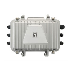 LevelOne PoE over Hybrid Cable Receiver, 4 PoE Outputs, Indoor /Outdoor