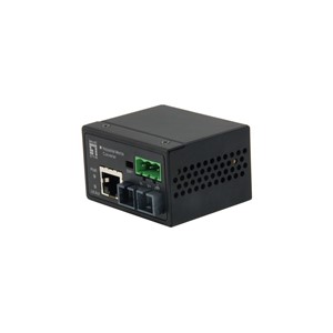 LevelOne RJ45 to SC Fast Ethernet Industrial Media Converter, Multi-Mode Fiber, 2km, -40°C to 75°C